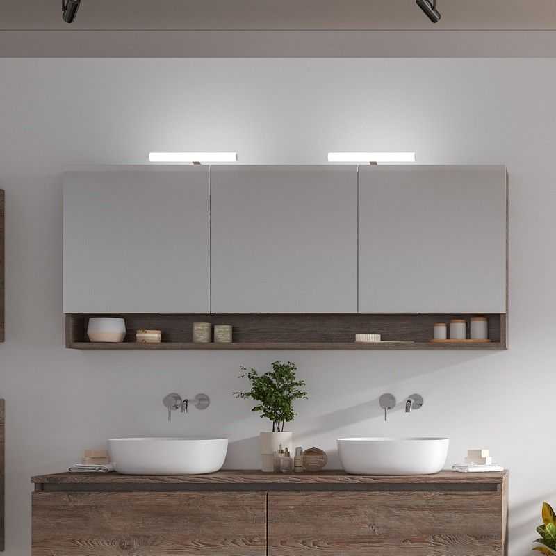 kamalu Specchio bagno 155cm contenitore con 3 ante e 2 ripiani   sp-155bs