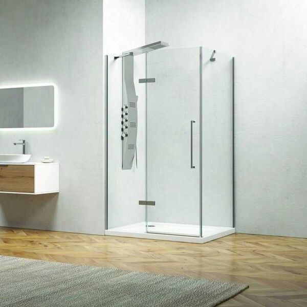 kamalu box doccia 80x80 anta battente vetro anticalcare 8mm altezza 200cm kt5000