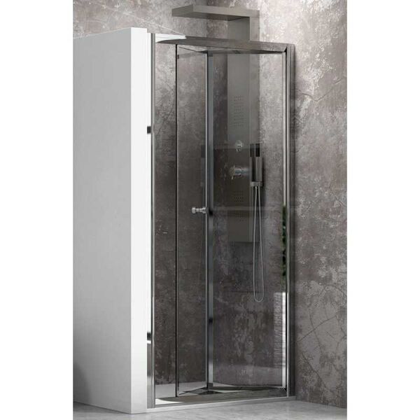 kamalu porta doccia 70cm apertura a libro vetro trasparente k045