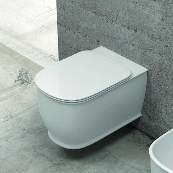 kamalu wc sospeso senza brida e sedile soft-close modello genta-100s