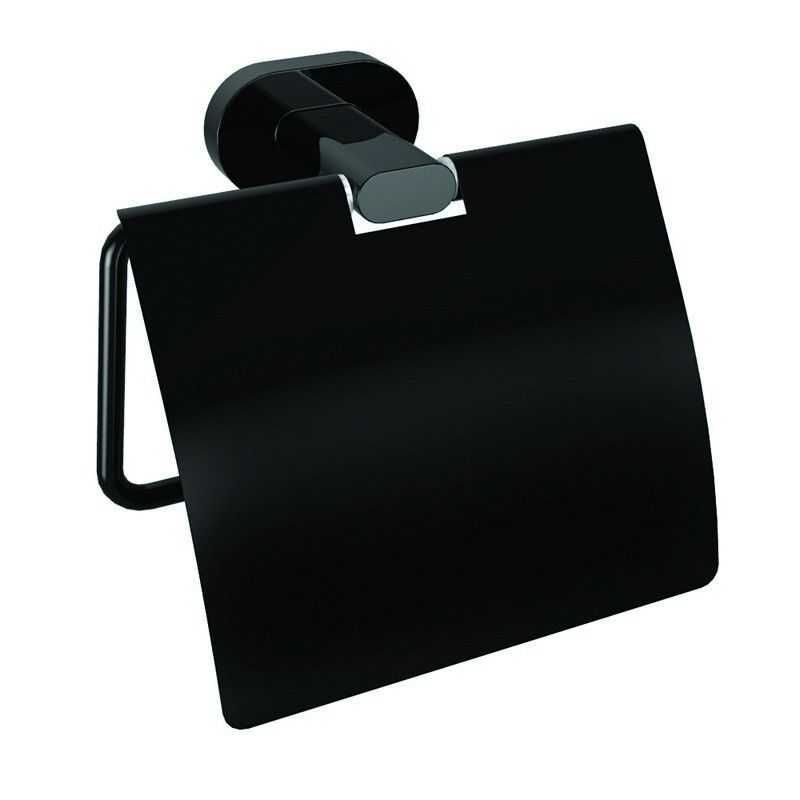 kamalu porta carta igienica colore nero linea nico-b10