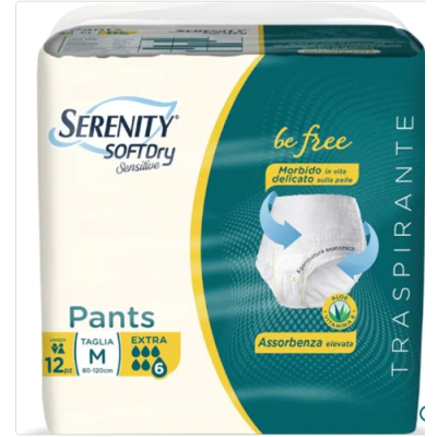 Serenity Pants Soft Dry Sensitive Extra Mutandine Assorbenti Taglia M 12 Pezzi Serenity Pants Soft Dry Sensitive Extra Mutandine Assorbenti Taglia M 12 Pezzi