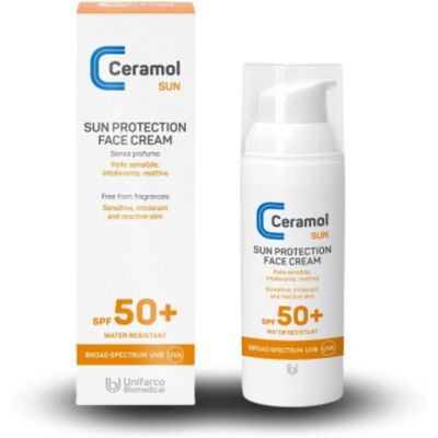 Crema Solare Viso SPF50+ Ceramol - Protezione UV per pelle sensibile Crema Solare Viso SPF50+ Ceramol - Protezione UV per pelle sensibile