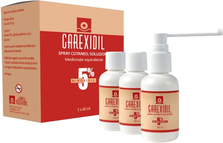 Carexidil Soluzione Spray Per Caduta Capelli 5% Minoxidil Confezione Da 3 Flaconi 60ml