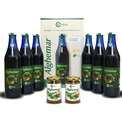 Alghemar Frullato Succo Di Mirtillo Nero Integratore Alghe Bundle 6 Bottiglie + 2 Patè Alghemar Frullato Succo Di Mirtillo Nero Integratore Alghe Bundle 6 Bottiglie + 2 Patè