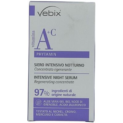 Vebi Istituto Biochimico Vebix Phytamin Siero Intensivo Notturno Idratante E Rigenerante 30ml Vebi Istituto Biochimico Vebix Phytamin Siero Intensivo Notturno Idratante E Rigenerante 30ml