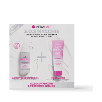 Veralab Kit S.O.S Macchie Acido Tranexamico 2% 30 Ml + Crema Viso Niacinamide 50 Ml Veralab Kit S.O.S Macchie Acido Tranexamico 2% 30 Ml + Crema Viso Niacinamide 50 Ml