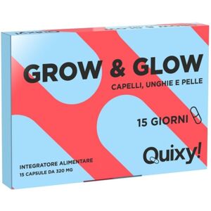 Quixy Grow & Glow Integratore Per Capelli Unghie E Pelle 15 Capsule Quixy Grow & Glow Integratore Per Capelli Unghie E Pelle 15 Capsule
