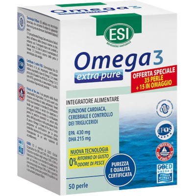 Esi Omega 3 Extra Pure Integratore Controllo Trigliceridi 35 +15 Perle In Omaggio Esi Omega 3 Extra Pure Integratore Controllo Trigliceridi 35 +15 Perle In Omaggio