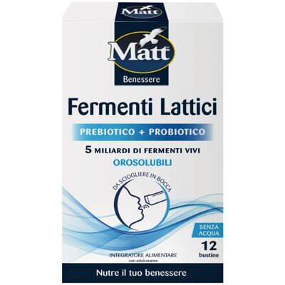 Matt Fermenti Lattici 5 Miliardi Per Equilibrio Intestinale 12 Bustine Orosolubili Matt Fermenti Lattici 5 Miliardi Per Equilibrio Intestinale 12 Bustine Orosolubili