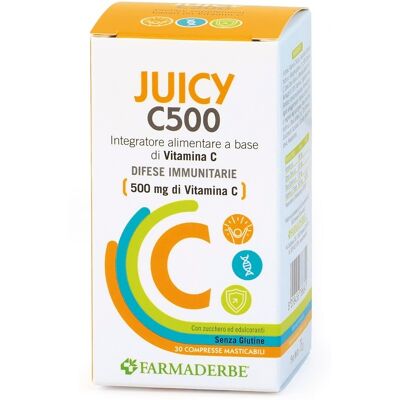 Farmaderbe Juicy C500 Integratore Vitamina C Per Difese Immunitarie 30 Compresse Masticabili Farmaderbe Juicy C500 Integratore Vitamina C Per Difese Immunitarie 30 Compresse Masticabili