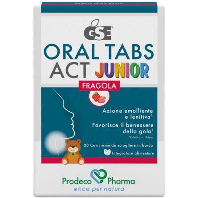 Gse Oral Tabs Act Junior Fragola Integratore Per Il Benessere Della Gola E Vie Respiratorie 20 Compresse Orosolubili Gse Oral Tabs Act Junior Fragola Integratore Per Il Benessere Della Gola E Vie Respiratorie 20 Compresse Orosolubili