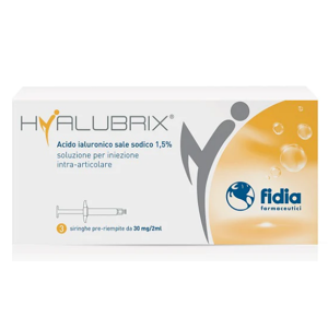 Fidia Hyalubrix 3 Siringhe di Acido Ialuronico Intra-Articolare - Trattamento Articolare Fidia Hyalubrix 3 Siringhe di Acido Ialuronico Intra-Articolare - Trattamento Articolare