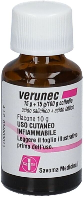 Savoma Medicinali Verunec Flacone 10 Grammi 15 Gr + 15 Gr/100 Gr Collodio Per Verruche Calli E Duroni