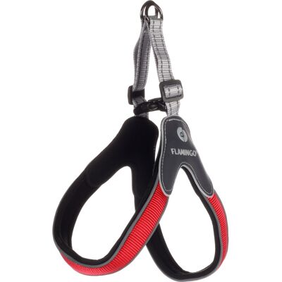 Pettorina Cane Flamingo Easy Hilka Nylon 25-35cm Rosso Nero Pettorina Cane Flamingo Easy Hilka Nylon 25-35cm Rosso Nero