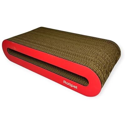 Rotipet Tiragraffi Gatto Loopy Cartone Mdf Rosso 44x21x10cm Rotipet Tiragraffi Gatto Loopy Cartone Mdf Rosso 44x21x10cm