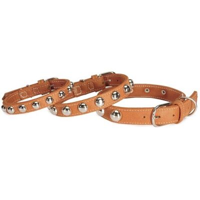 Collare Foderato Sintetico Cucito Con Borchie Terra Di Siena Per Cani Taglia Piccola E Media 20 X 450 Mm Collare Foderato Sintetico Cucito Con Borchie Terra Di Siena Per Cani Taglia Piccola E Media 20 X 450 Mm