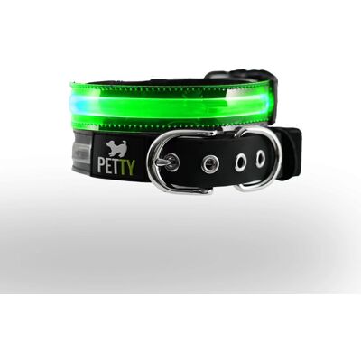 Petty Cane Collare Led Biothane Per Sicurezza Notturna Cani Taglia Media M 38-43 Cm Petty Cane Collare Led Biothane Per Sicurezza Notturna Cani Taglia Media M 38-43 Cm