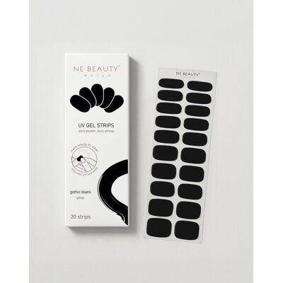 Ne Beauty Nails Ne Beauty Gothic Black Uv 20 Strips Per Manicure Nera Brillante E Lunga Durata 20 Strisce In Gel Ne Beauty Nails Ne Beauty Gothic Black Uv 20 Strips Per Manicure Nera Brillante E Lunga Durata 20 Strisce In Gel