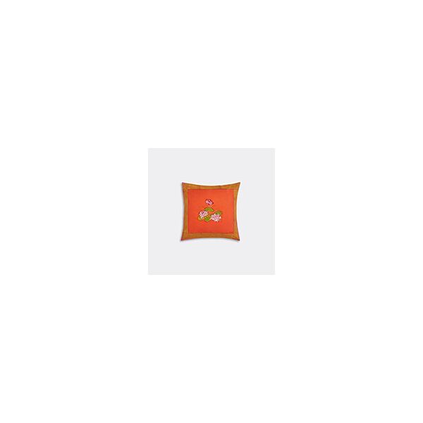 lisa corti 'tea flower' cushion, medium, red and orange