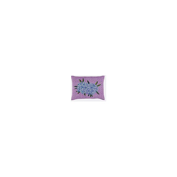 lisa corti 'oleander' rectangular cushion, lilac and blue