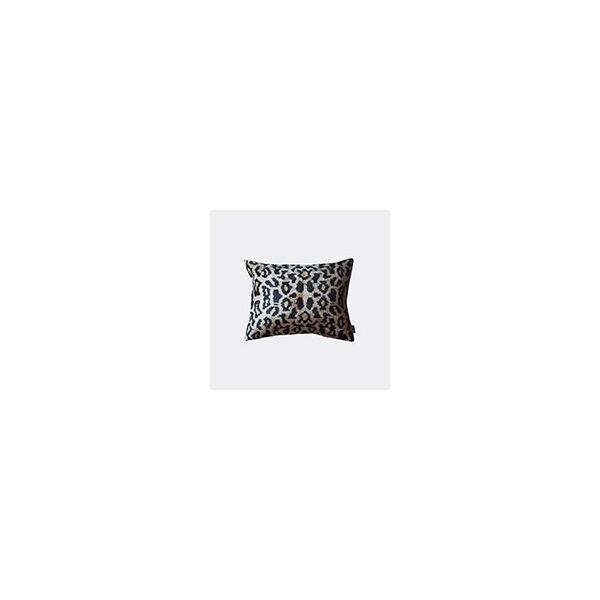 les-ottomans silk velvet cushion, black and brown