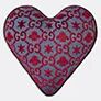 gucci 'gg' heart shaped cushion, red and blue