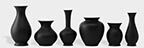 schönbuch 'blossom' vase, set of six, black