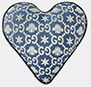 Gucci 'gg' Heart Shaped Cushion, Blue And Ivory