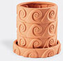 Seletti 'magna Graecia, Onda' Terracotta Vase With Saucer