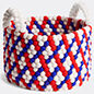 hay 'bead basket', red