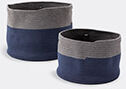 Cassina 'podor' Baskets, Set Of Two, Blue & Grey