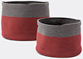 Cassina 'podor' Baskets, Set Of Two, Burgundy & Grey