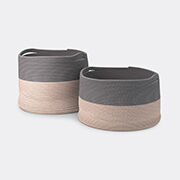 Cassina 'podor' Baskets, Set Of Two, Beige & Grey