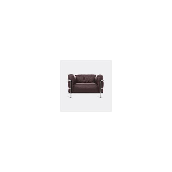 cassina '3 fauteuil grand confort' grand modèle padded armchair, brown leather
