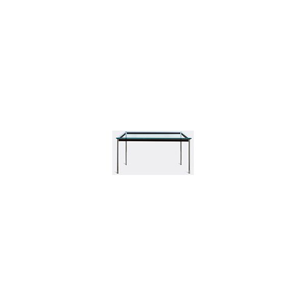 cassina '10 table en tube' chrome legs, black frame, tall