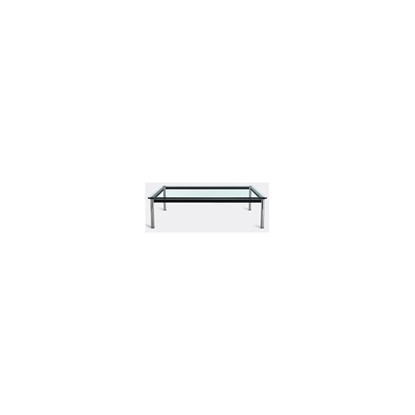 cassina '10 table en tube' chrome legs, black frame, low