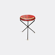 les-ottomans folding stool, bamboo red