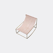 Valerie_objects 'rocking Chair', Brass And Leather
