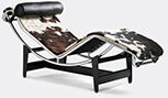 Cassina '4 Chaise Longue À Reglage Continu', Black And White Hairyskin