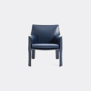 Cassina 'cab 413' Armchair, Leather, Blue