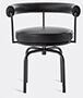 Cassina 'lc7' Swivel Chair, Black Structure