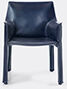 Cassina 'cab 413' Armchair, Leather, Blue