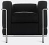 Cassina '2 Fauteuil Grand Confort' Petit Modèle Padded Armchair, Black Leather