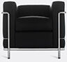 Cassina '2 Fauteuil Grand Confort' Petit Modèle Padded Armchair, Black Leather