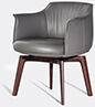 Poltrona Frau 'archibald' Swivel Dining Chair