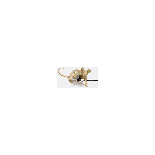 seletti 'mouse' lamp lie down, gold, uk and usb plug