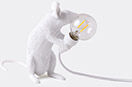 seletti 'mouse' lamp sitting, us and usb plug, e14 bulb