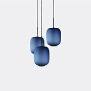 Cappellini 'arya' Three Pendant Lamp, Blue, Uk Plug