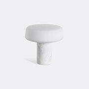 Case Furniture 'solid Table Light', Carrara Marble, Large, Us Plug